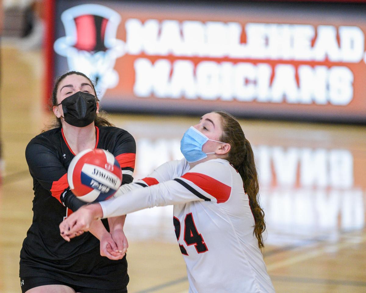 Peabody at Marblehead girls varsity volleyball match