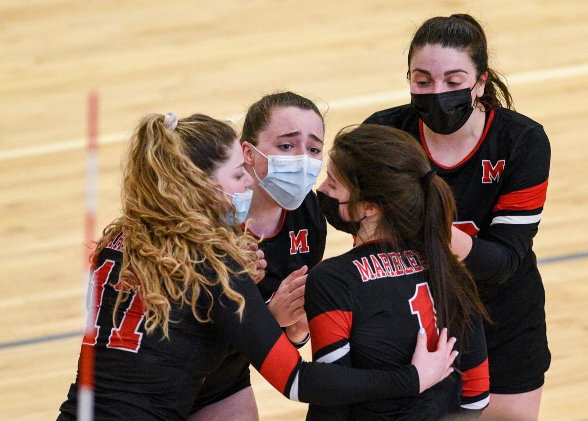 Peabody at Marblehead girls varsity volleyball match