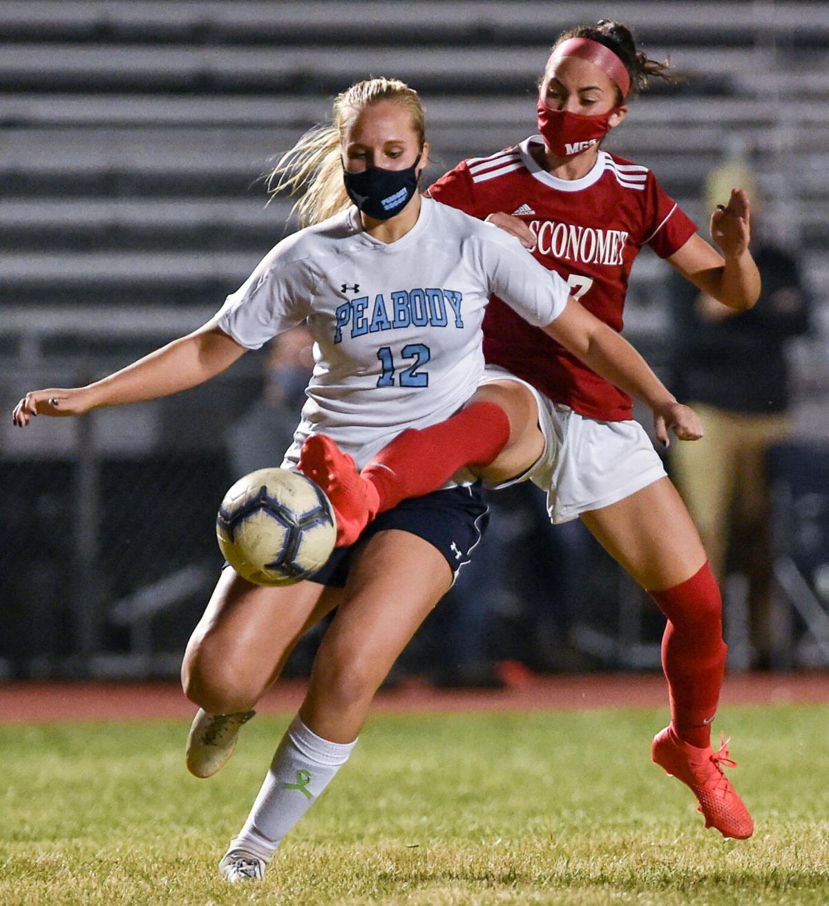 Peabody girls soccer at Masconomet varsity game