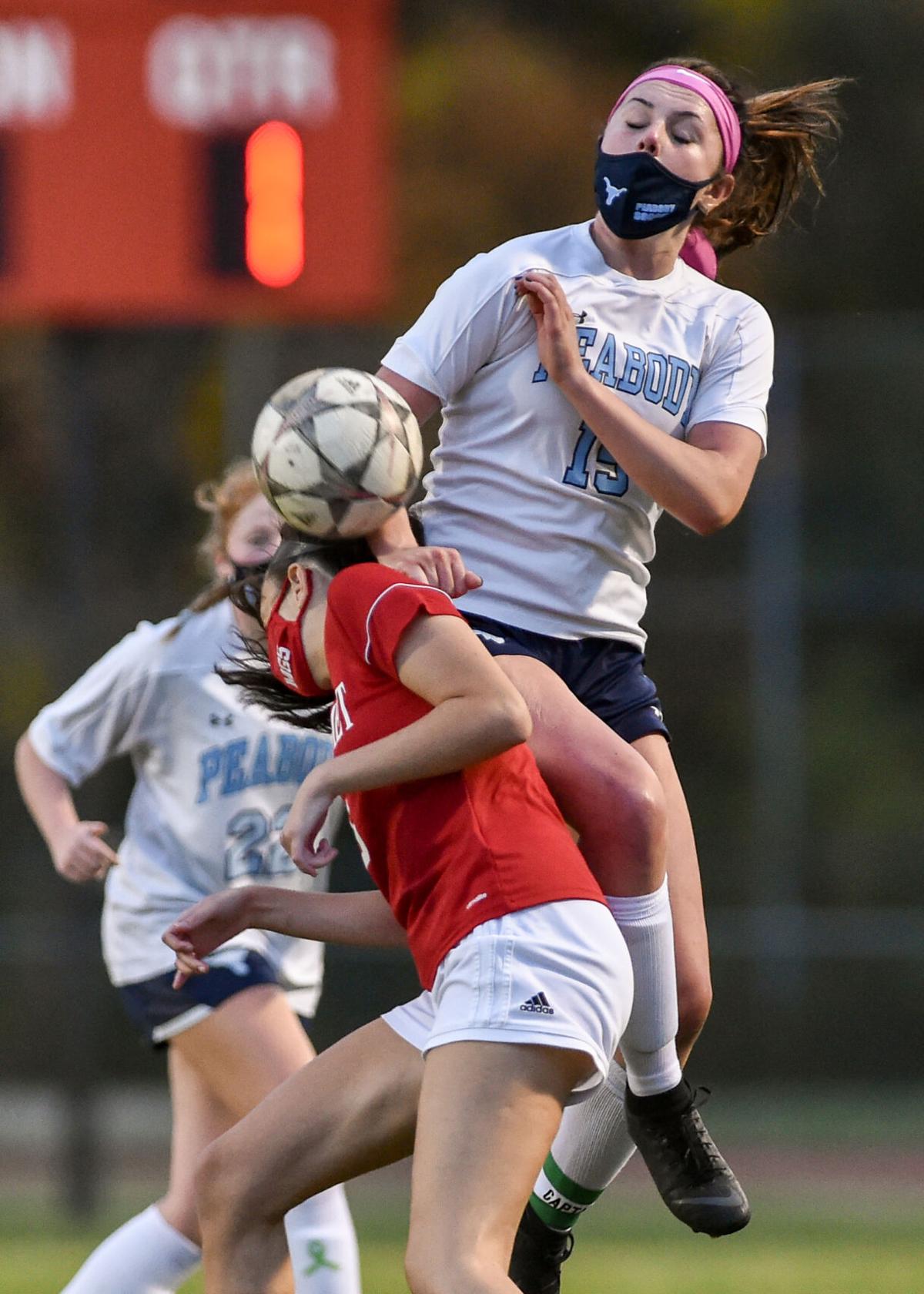 Peabody girls soccer at Masconomet varsity game