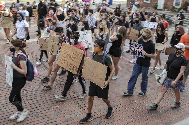 More than 100 protesters march through Salem, demand police defunding