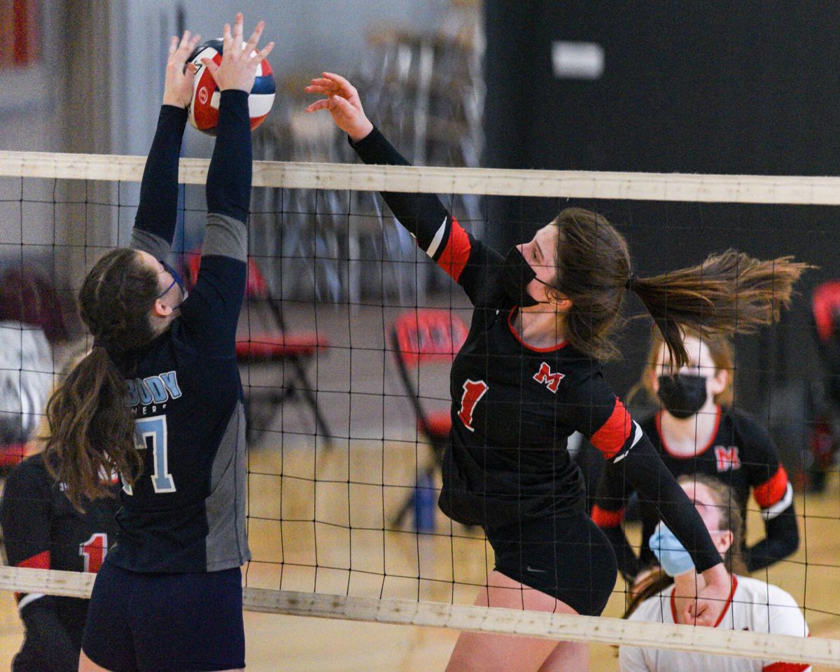 Peabody at Marblehead girls varsity volleyball match