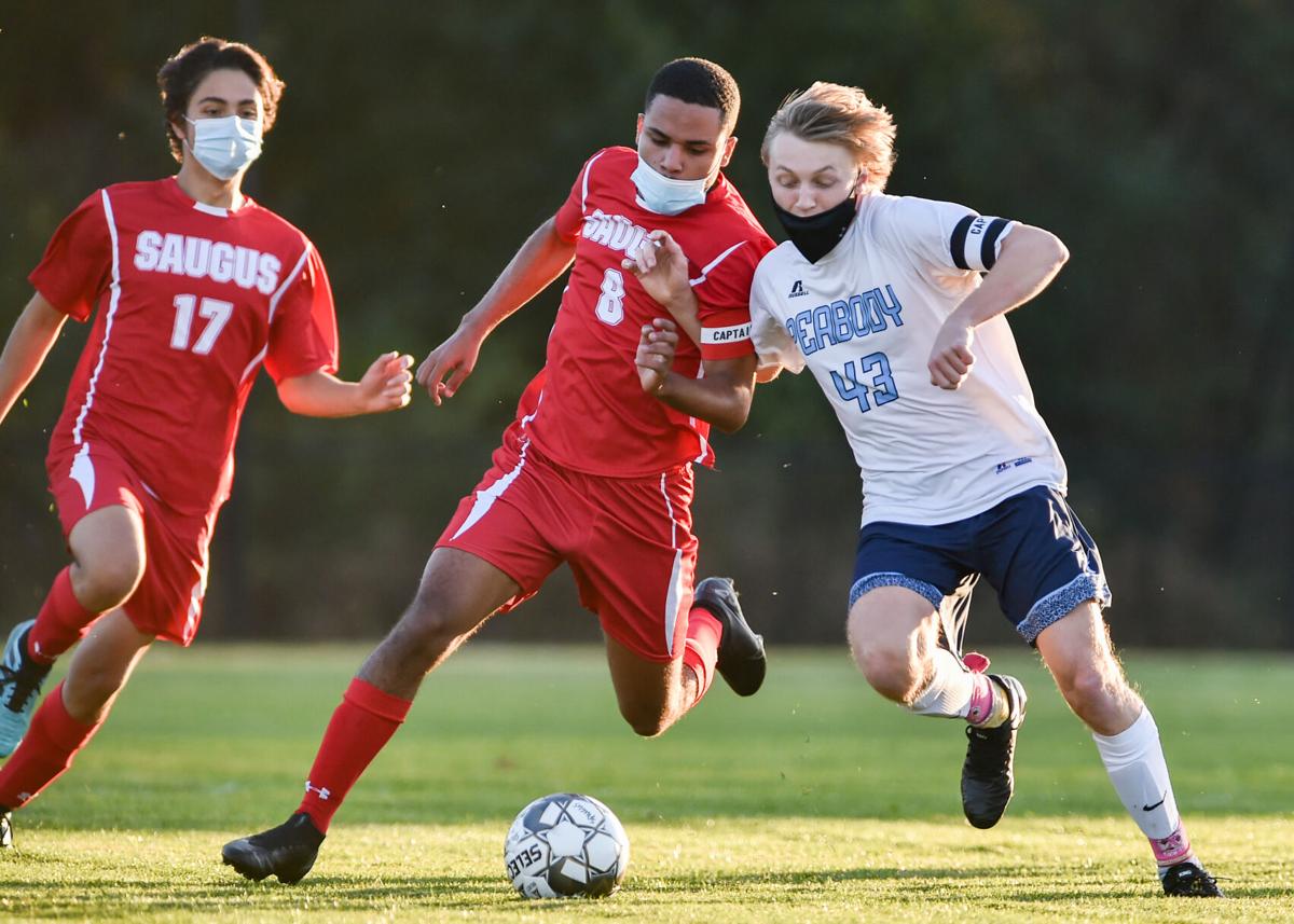Peabody at Saugus boys varsity soccer
