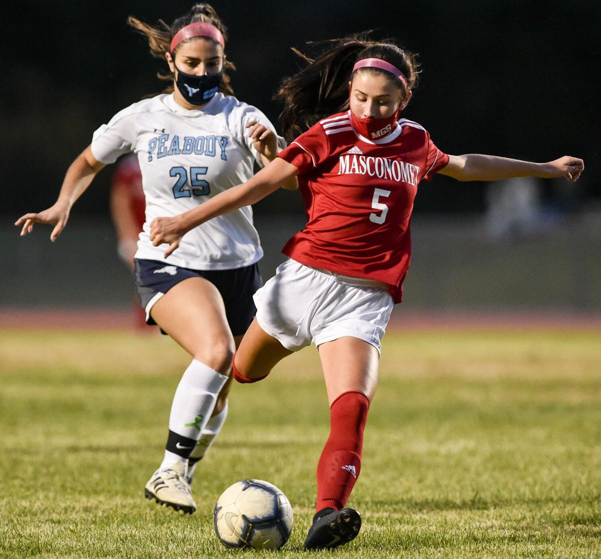 Peabody girls soccer at Masconomet varsity game