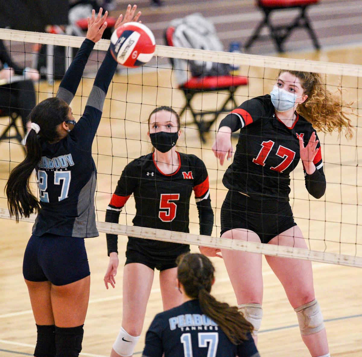 Peabody at Marblehead girls varsity volleyball match