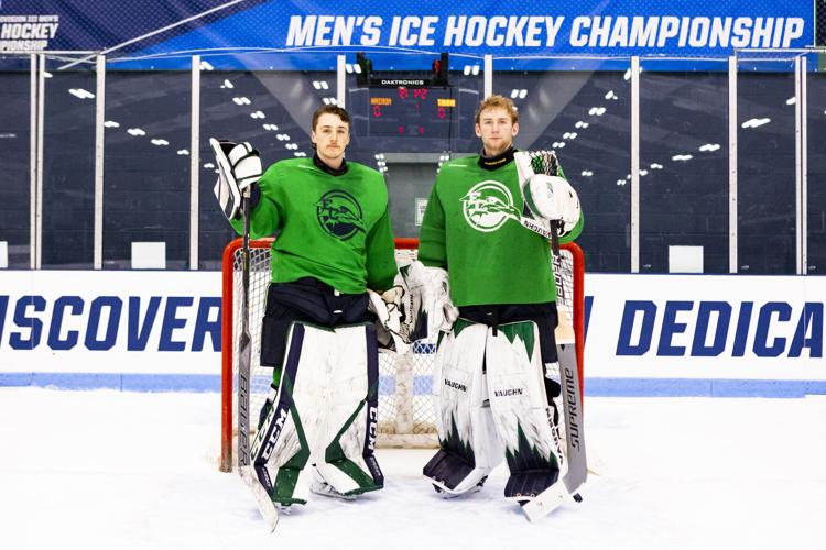 SPLIT SUCCESS Endicott goalies Kelly, Wilson, have excelled sharing