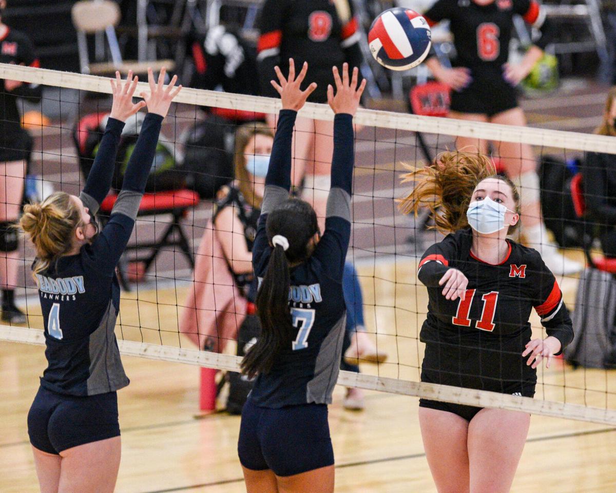 Peabody at Marblehead girls varsity volleyball match