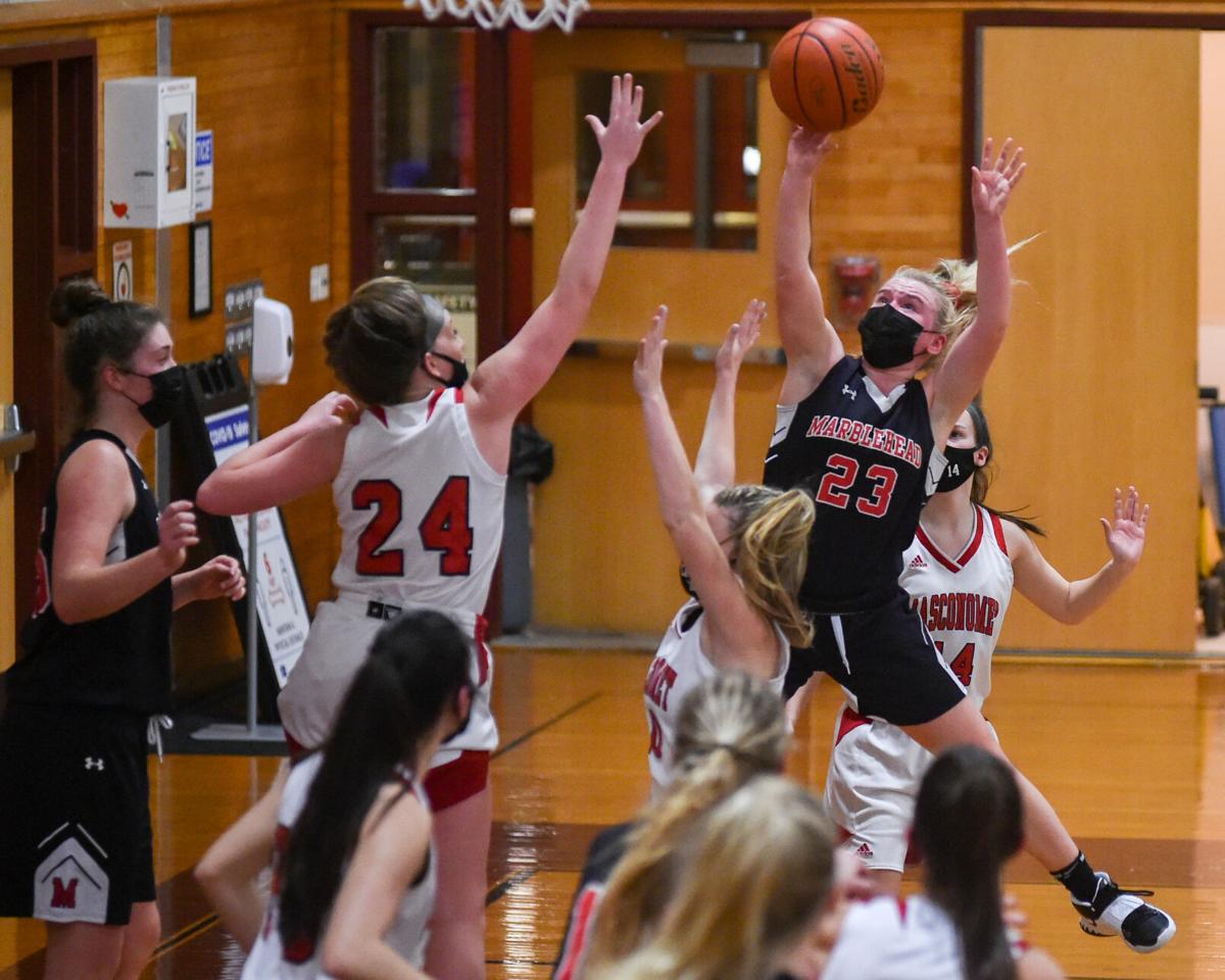 Marblehead at Masconomet girls varsity basketball game
