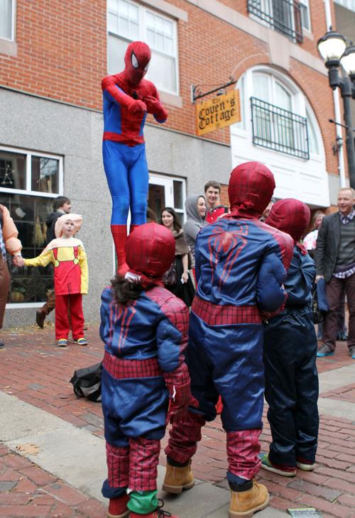3 Spidermans Pointing at Each Other<br/>