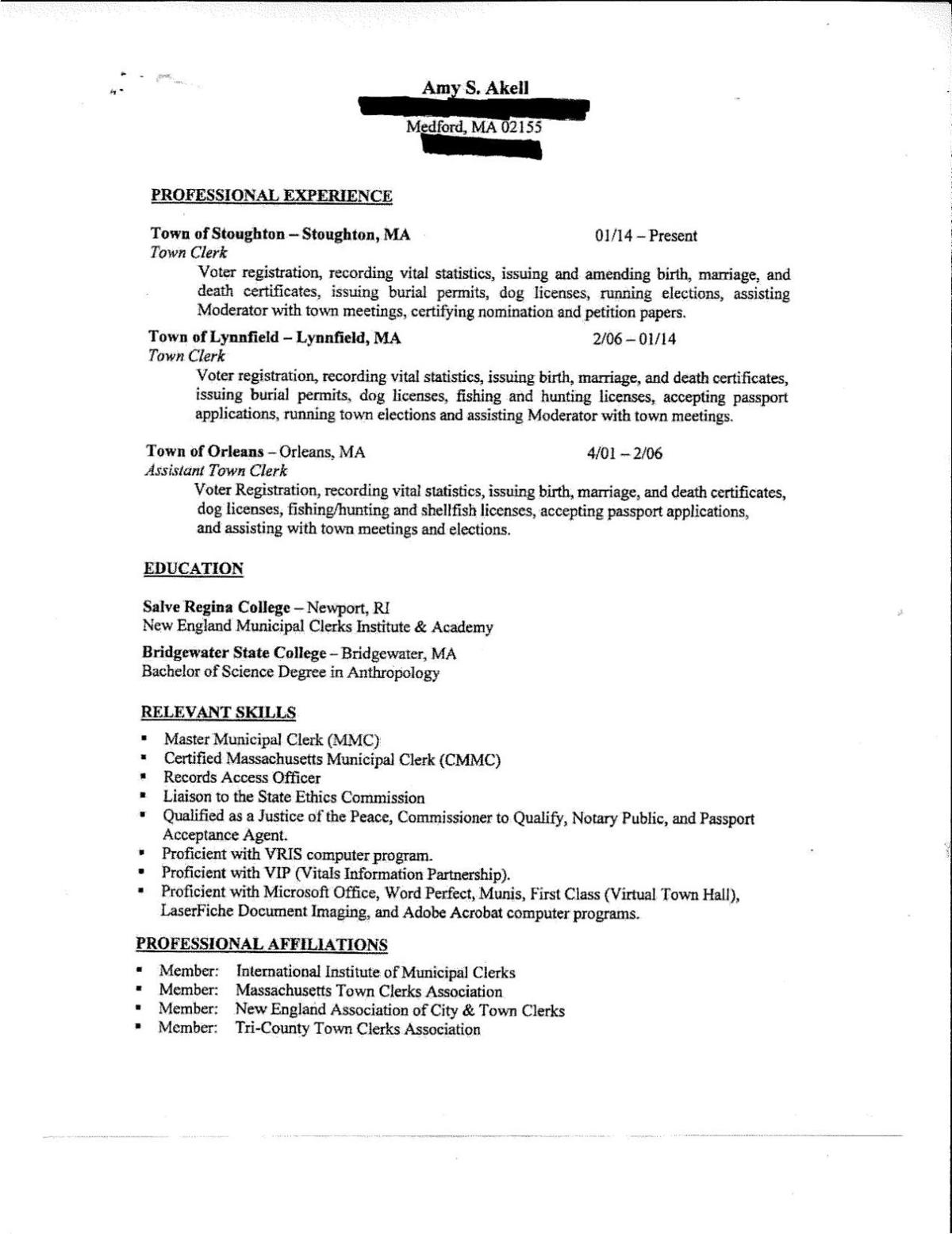 Resume Amy Akell Salemnews Com