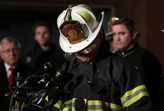 Firefighter looking for his lost helmet - The Boston Globe