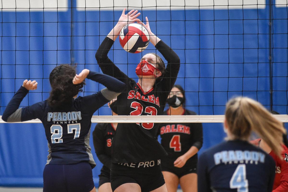 Salem at Peabody girls varsity volleyball game
