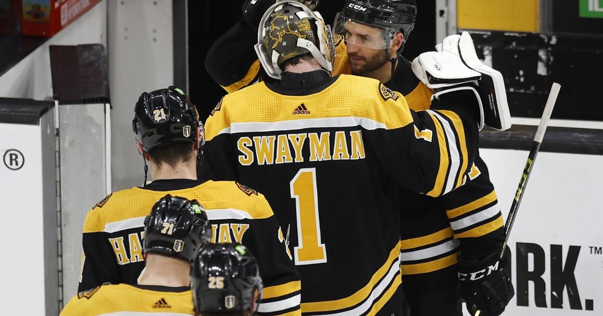 Brad Marchand & Patrice Bergeron Hug During Bergeron's Final Game Boston  Bruins Photo