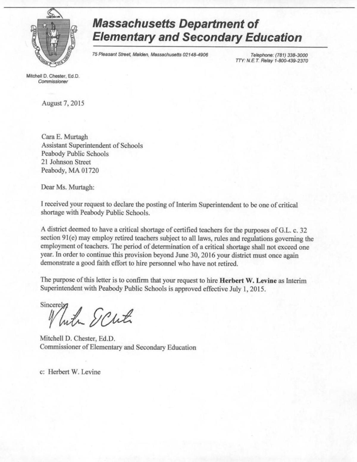 Ma Dept Of Elementary And Secondary >> Peabody Critical Shortage Waiver Salemnews Com Ma Dept Of Elementary And Secondary >> Peabody Critical Shortage Waiver Salemnews Com