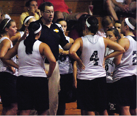 Crossville girls' strategy session