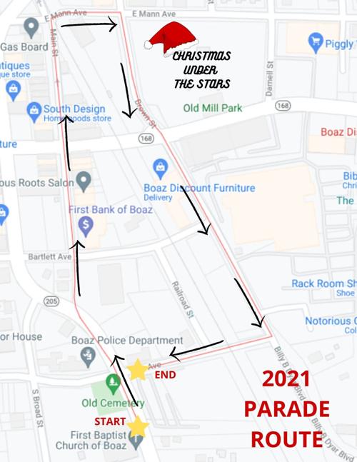 Boaz Christmas Parade 2022 Boaz Parade Route.jpg | | Sandmountainreporter.com