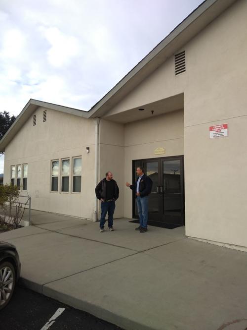 Michael Nevas, left, with Rotarian Phil Boortz.