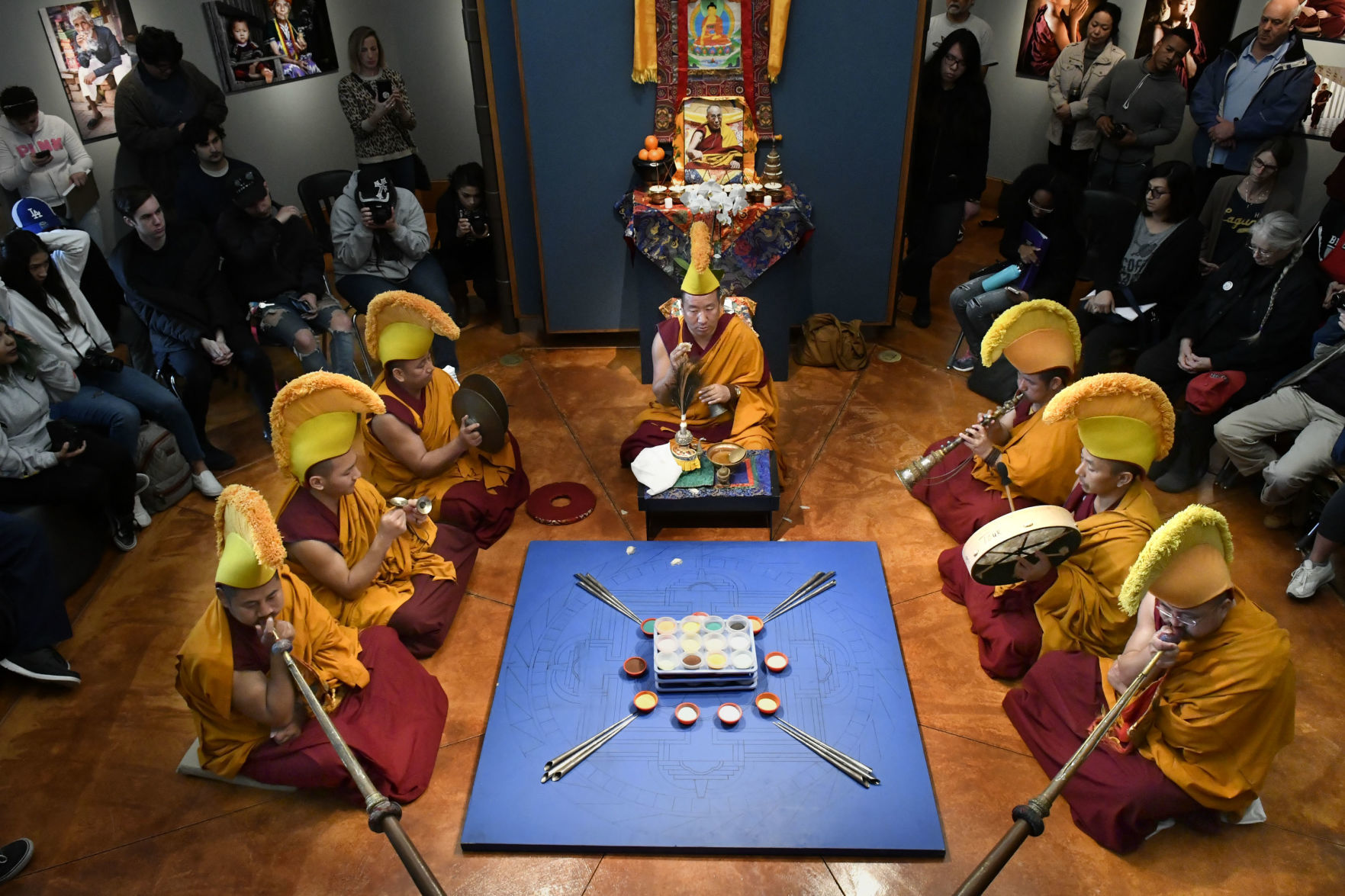 Tibetan monks return to Hancock College to create sand mandala as