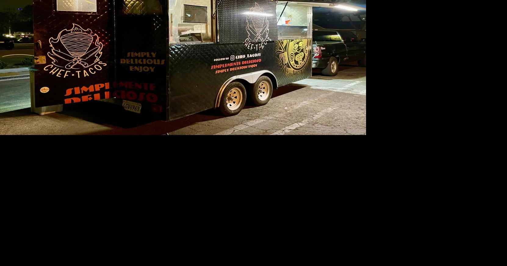 Find a food truck Chef Tacos features al pastor, carne asada and more