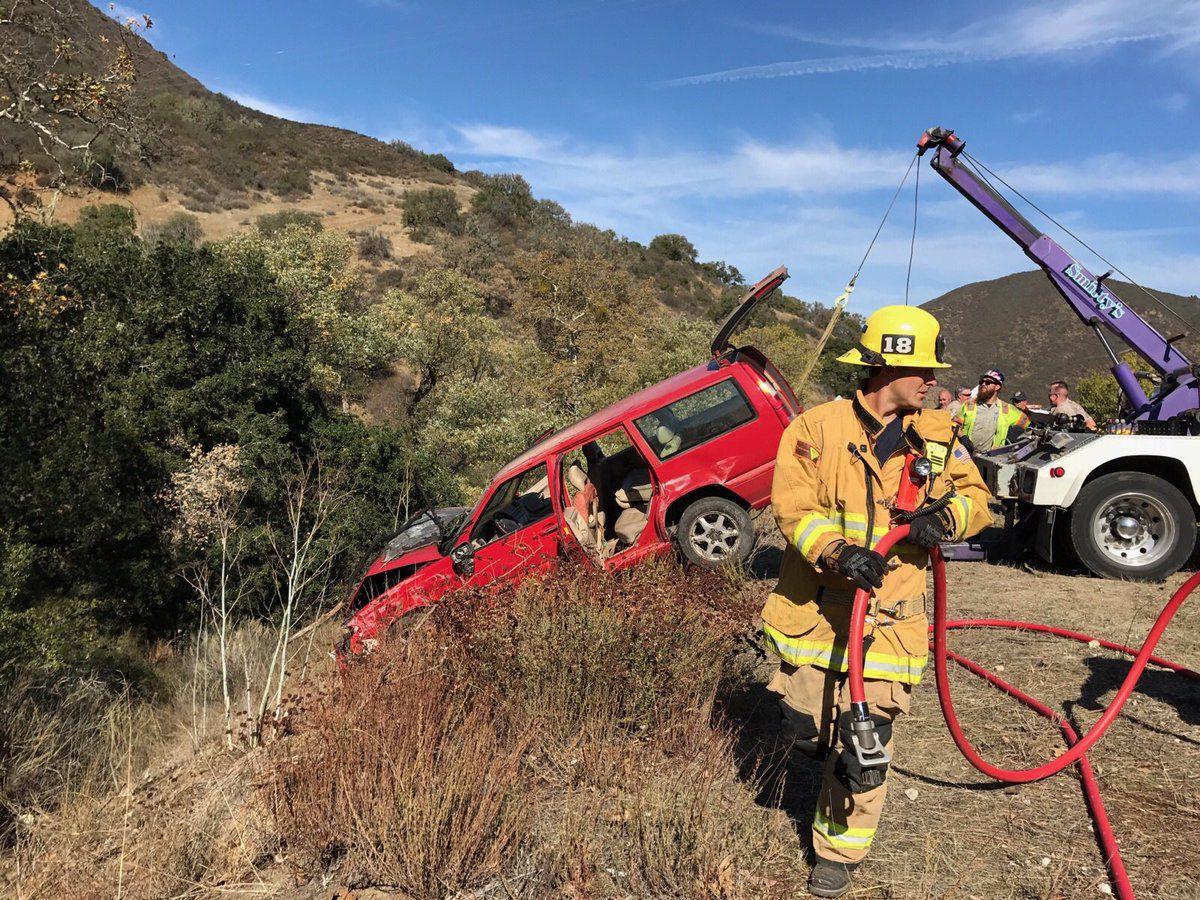 Vehicle catches on fire after launching off Hwy 101 Local News