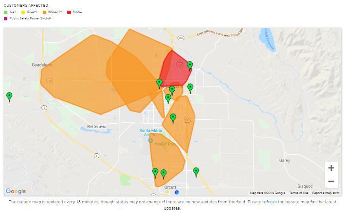 Pge Gas Outage Map - Maping Resources