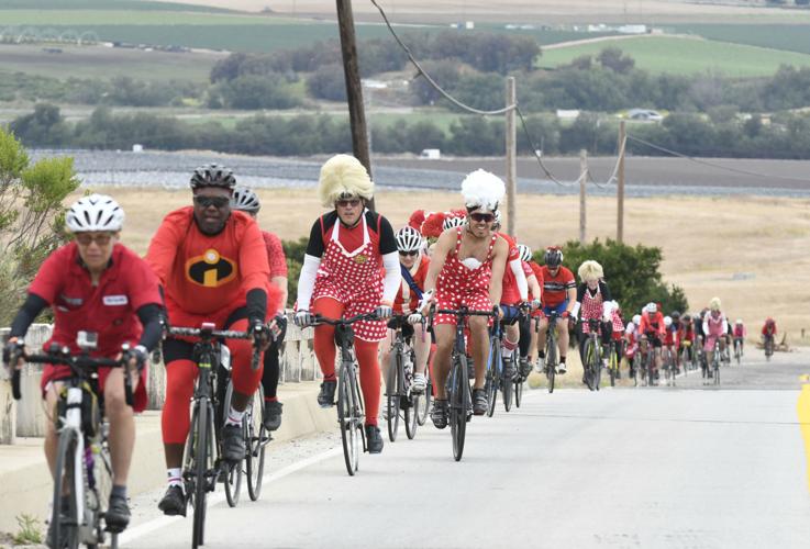 aids lifecycle red dress day AIDS/LifeCycle Riders Wore Red for Red Dress Day