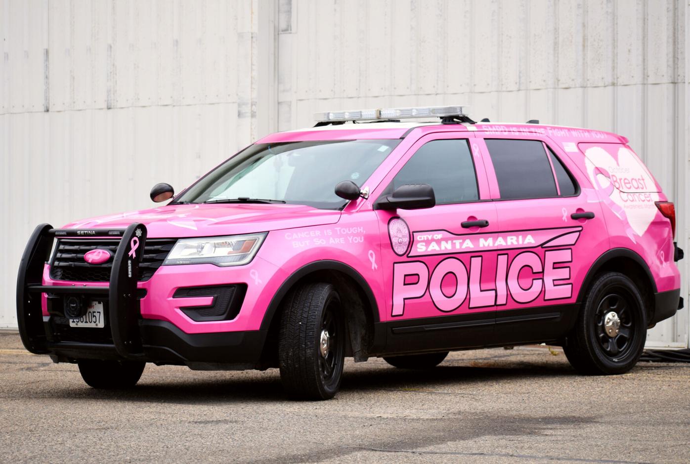 Santa Maria Police Department shows off pink cruiser to promote