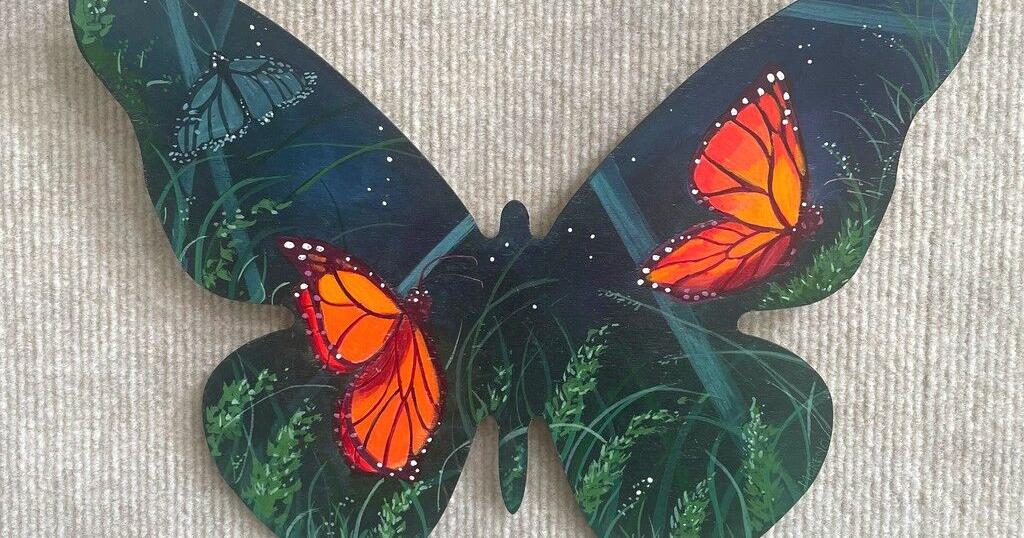 A Walk through the Cypress: Flutter by butterfly, floating flower in the sky