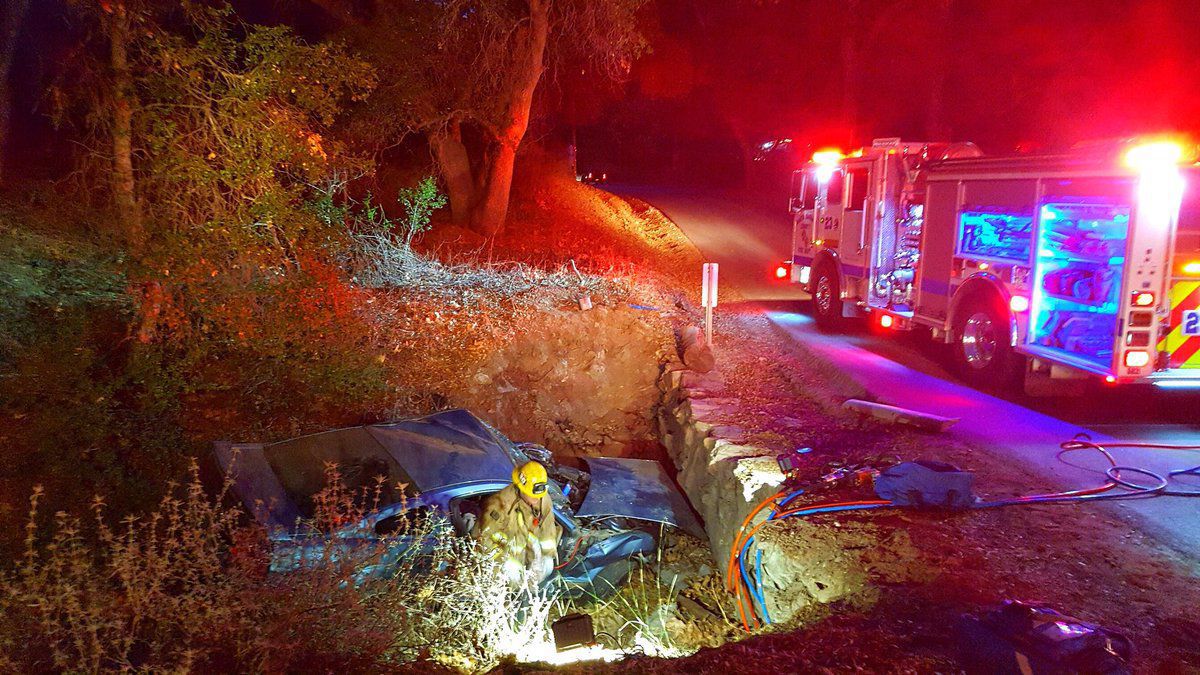 Car Crashes Into Ditch On Tepusquet Road, Leaving Two Occupants With ...