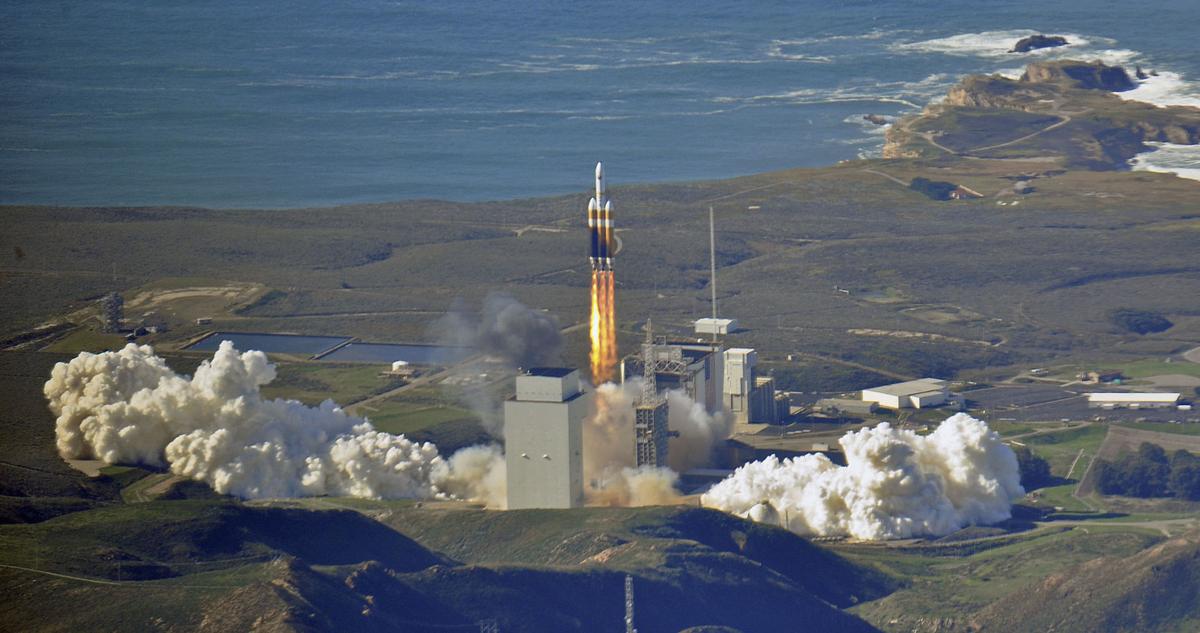 Delta IV Heavy rocket from SB County helicopter