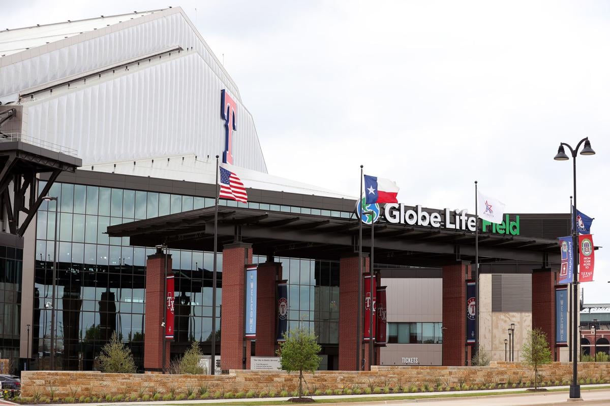 A view of Globe Life Field, where the Texas Rangers plays, on March 18, 2020 in Arlington, Texas. The inaugural opening of Globe Life Field was delayed this month due to closures and event cancellations caused by the COVID-19 virus.