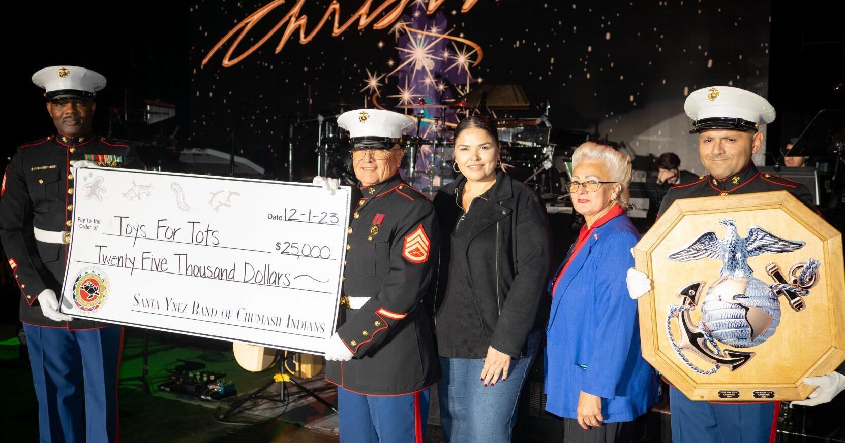 Santa Ynez Chumash present $25K to Toys for Tots campaign in 20th year of participation - Vimarsana News
