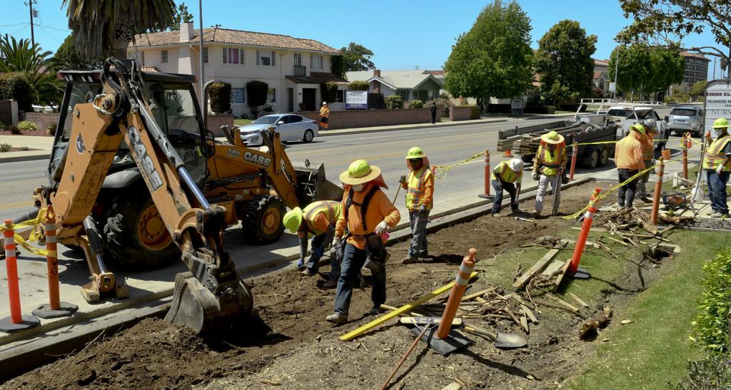 Sidewalk Improvement Tree Planting Project In Santa Maria Nears Completion Local News Santamariatimes Com