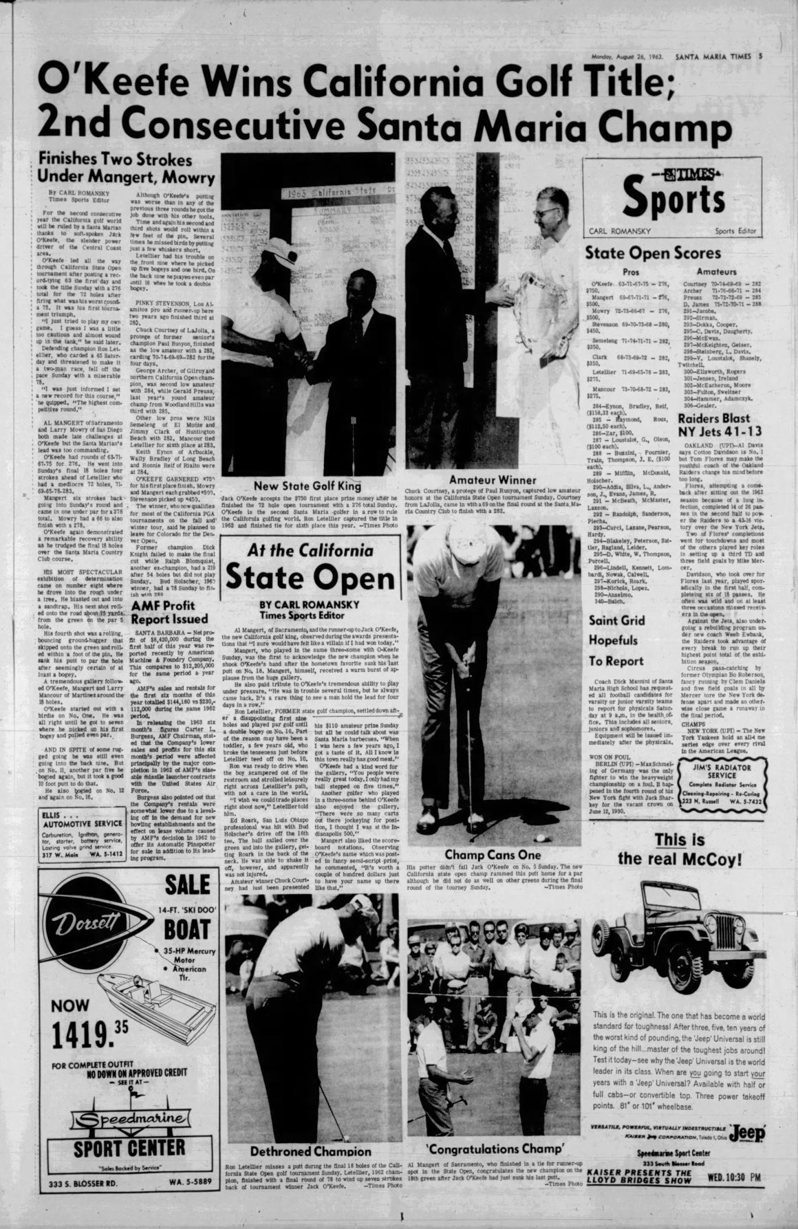 Valley loses golf legend Jack OKeefe won California State Open, owned Rancho Maria Golf santamariatimes picture