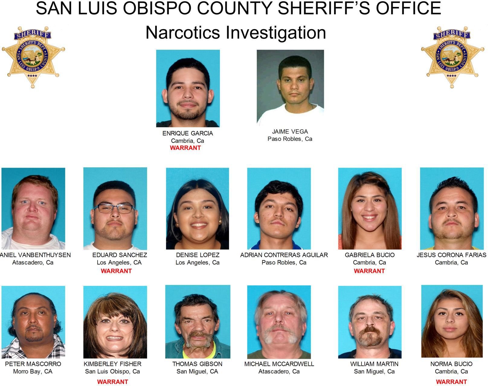 Bust Of SLO County Narcotics Ring Nets 10 Arrests, Almost $1M In Drugs ...