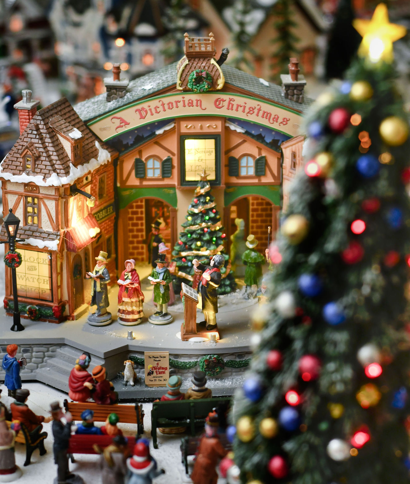 miniature train set for christmas village