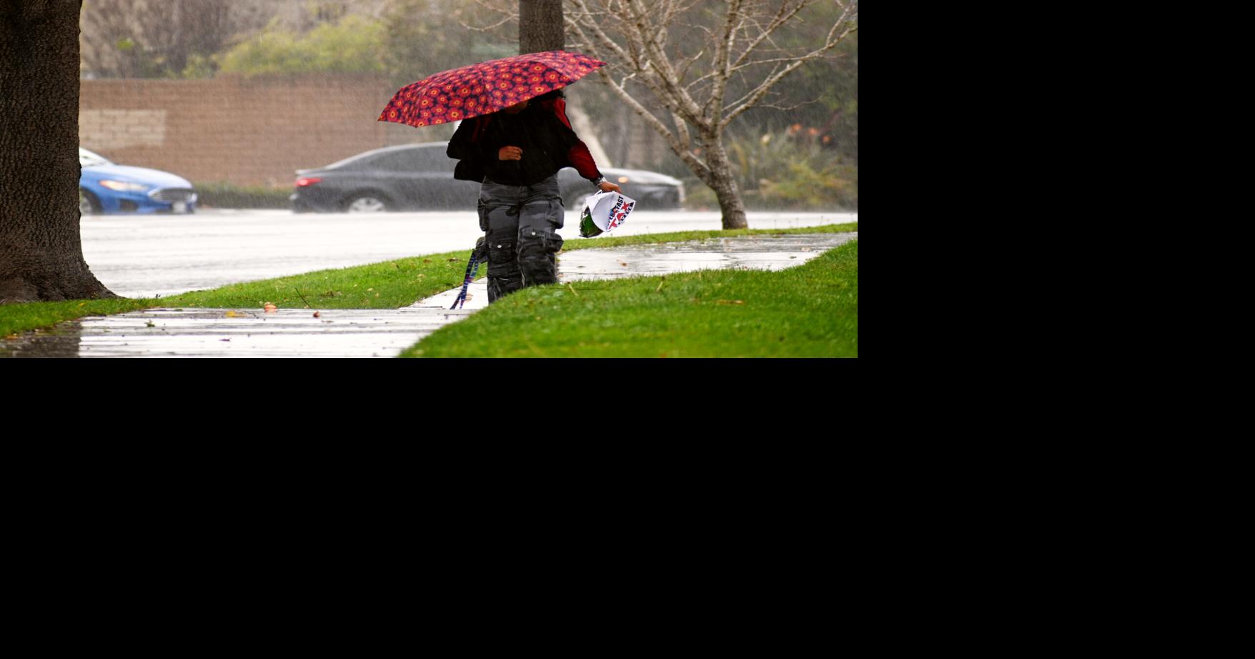 Winter storm wallops California with high winds, heavy rain snow; downed tree closes southbound Hwy. 101 in Goleta