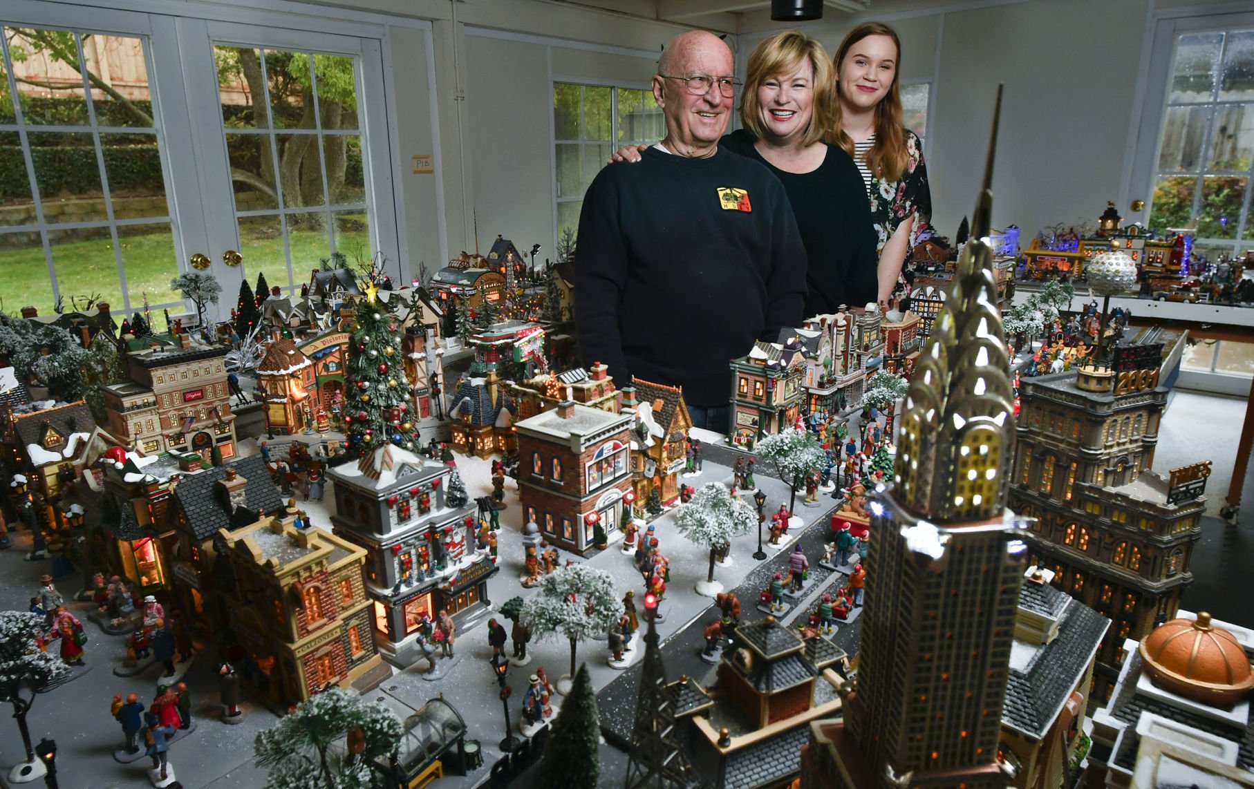 miniature train set for christmas village