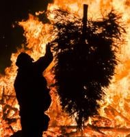 Photos: Solvang's Julefest ends with traditional Christmas tree burn at Old Mission Santa Inés
