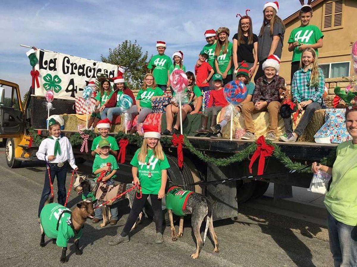 La Graciosa 4H Club rides float in Old Town Orcutt Christmas Parade