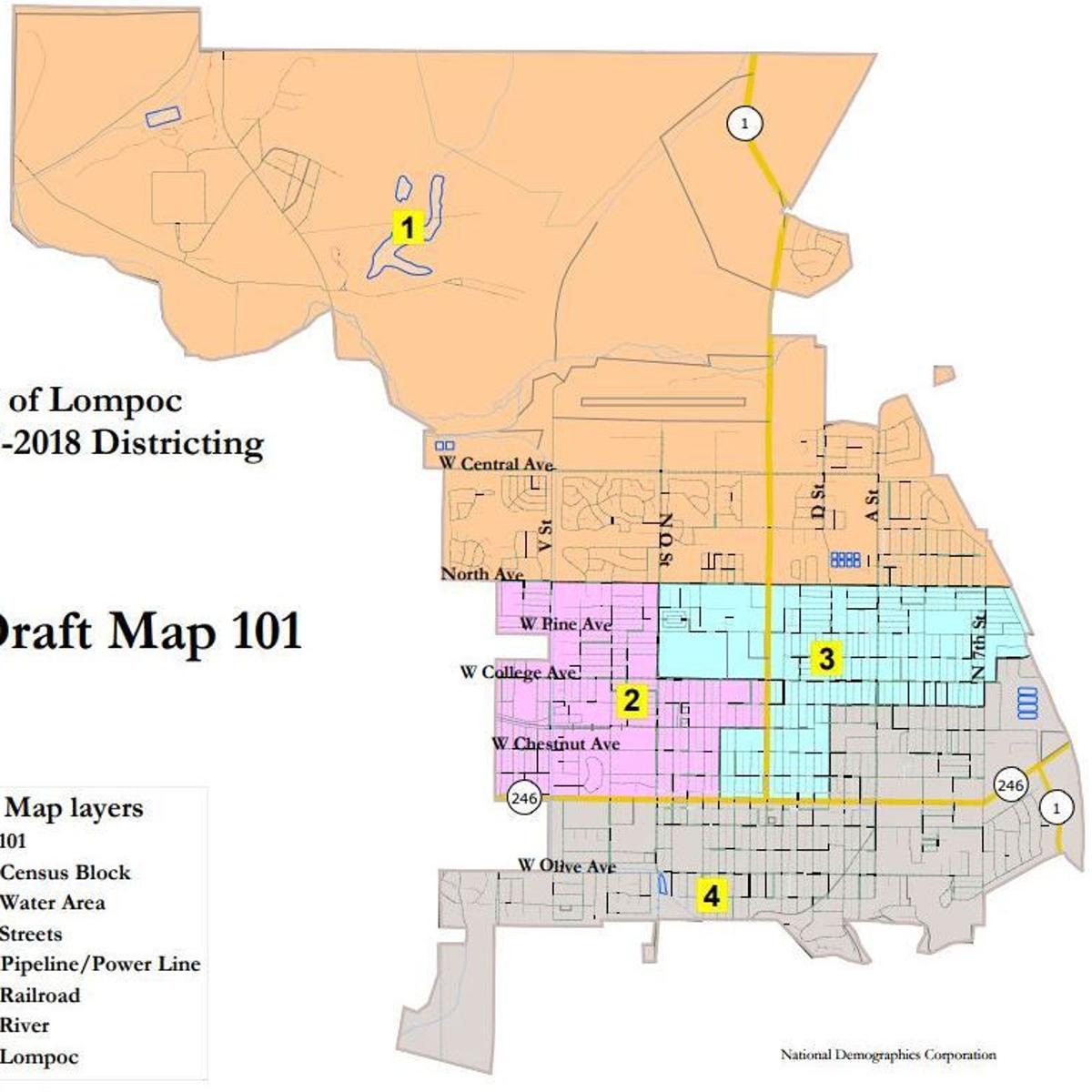 Lompoc Council Community Get First Look At District Election Maps Local News Santamariatimes Com