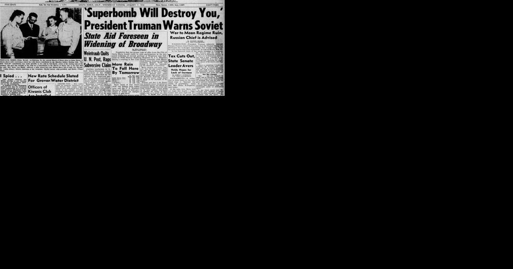Today in History: In 1953, President Truman reveals US has Hydrogen bomb - Vimarsana News
