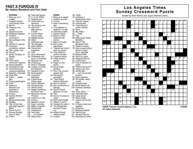 Sunday Crossword 7/19 | | santamariatimes.com