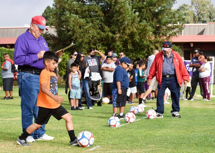 Children of all ages line up and participate in the Elks Soccer Shoot out Saturday at the Santa Maria Elks Lodge.