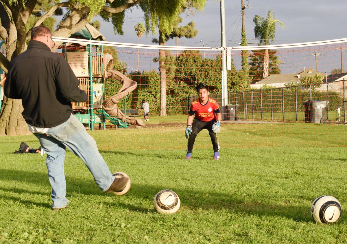 Santa Maria resident Johnny Ramirez 14, practices at the Atkinson Community park Friday evening.