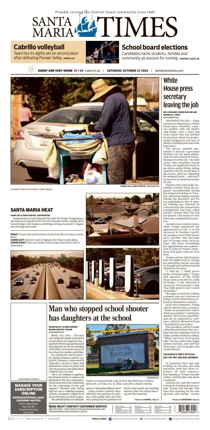 AP News Summary at 8:58 a.m. EDT | National | santamariatimes.com