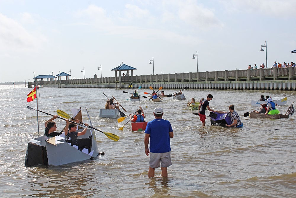 Hancock Historical Society makes a splash with cardboard boat race