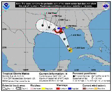 Tropical Storm Warning In Effect For Entire Ms Gulf Coast News Seacoastecho Com