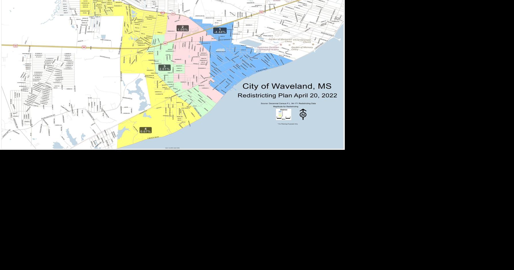 Redistricting Plan Map Waveland MS 042022