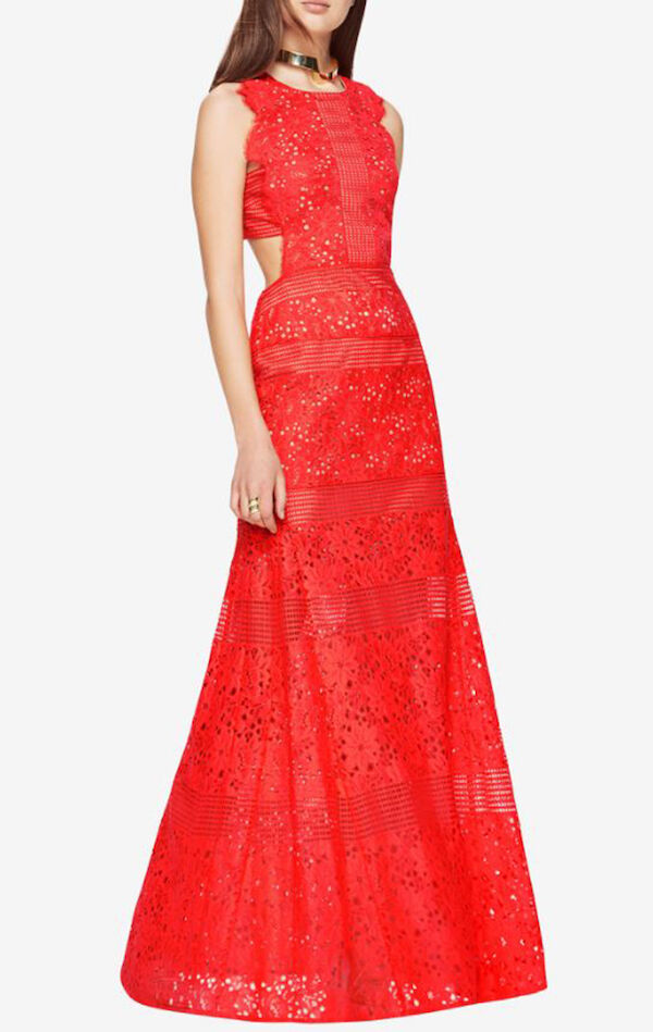 Bcbg red outlet lace dress